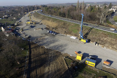 Předmostí - založení násypu a podpěr mostu