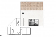 Řezy ukazují, že dispozice domu je poměrně složitá, navíc bylo třeba promyslet rozmístění oken