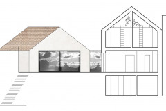 Řezy ukazují, že dispozice domu je poměrně složitá, navíc bylo třeba promyslet rozmístění oken