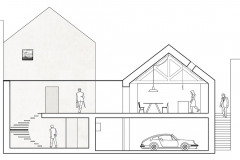 Řezy ukazují, že dispozice domu je poměrně složitá, navíc bylo třeba promyslet rozmístění oken