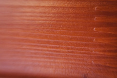 Detail výsledku testu na povrchu dřeva s membránou