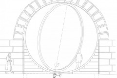 Každé okno má unikátní tvar a vzhledem ke své velikosti přesahující možnosti standardního zasklení, jde pravděpodobně o největší pivotová okna na světě