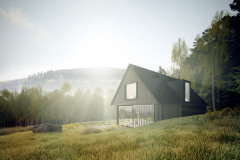 Český soběstačný dům stojí nedaleko Vyššího Brodu. Jeho autorem je architekt Vojtěch Lichý, se základní rozvahou technologií mu pomáhal Petr Pávek